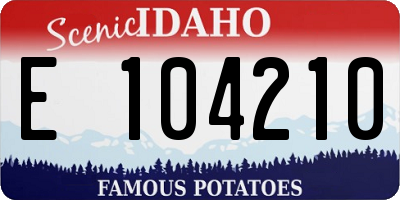 ID license plate E104210