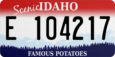 ID license plate E104217