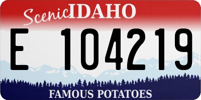 ID license plate E104219