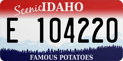 ID license plate E104220