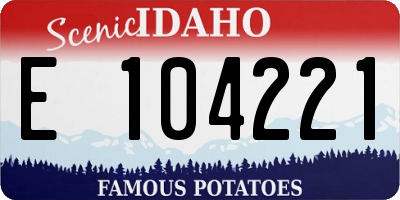 ID license plate E104221