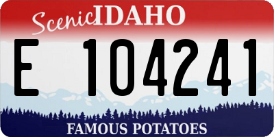 ID license plate E104241