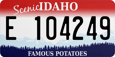 ID license plate E104249