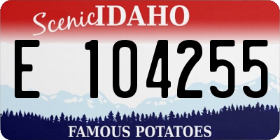 ID license plate E104255