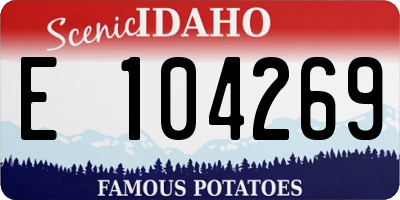 ID license plate E104269