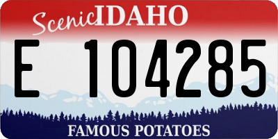 ID license plate E104285