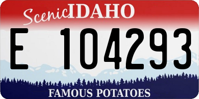 ID license plate E104293