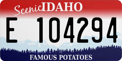 ID license plate E104294