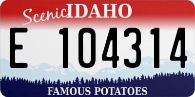 ID license plate E104314