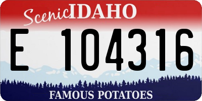 ID license plate E104316