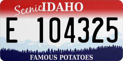 ID license plate E104325