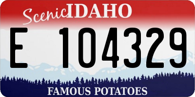 ID license plate E104329