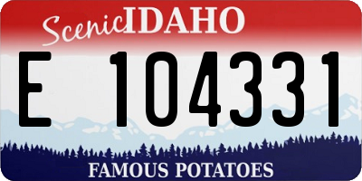 ID license plate E104331