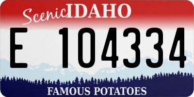 ID license plate E104334