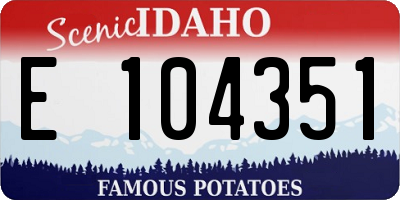 ID license plate E104351