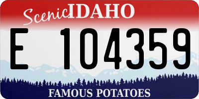ID license plate E104359