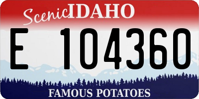ID license plate E104360
