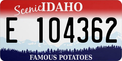 ID license plate E104362