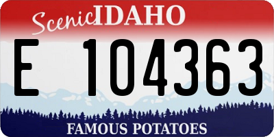 ID license plate E104363