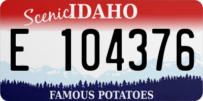 ID license plate E104376