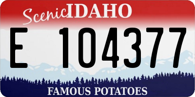 ID license plate E104377