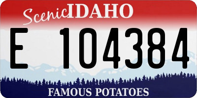ID license plate E104384