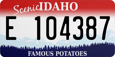 ID license plate E104387