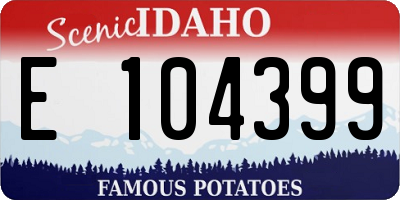 ID license plate E104399
