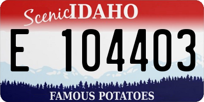ID license plate E104403