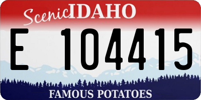 ID license plate E104415