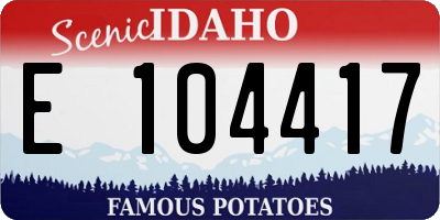 ID license plate E104417