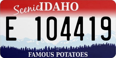 ID license plate E104419