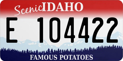 ID license plate E104422