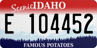 ID license plate E104452