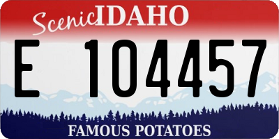 ID license plate E104457