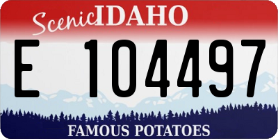 ID license plate E104497