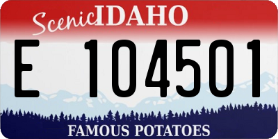 ID license plate E104501