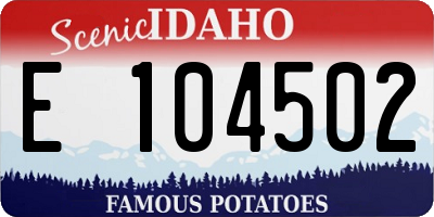 ID license plate E104502