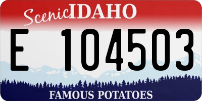 ID license plate E104503