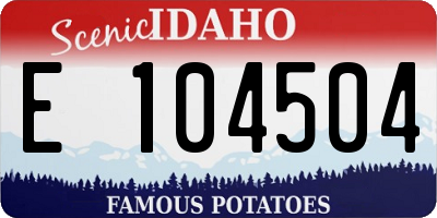 ID license plate E104504