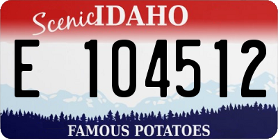 ID license plate E104512