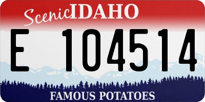 ID license plate E104514