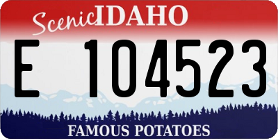 ID license plate E104523