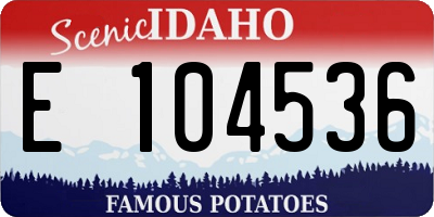ID license plate E104536