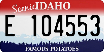 ID license plate E104553
