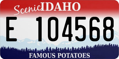 ID license plate E104568