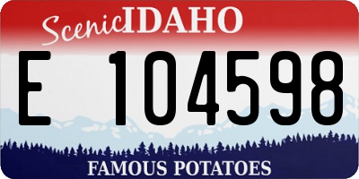 ID license plate E104598