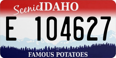 ID license plate E104627
