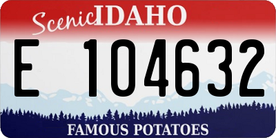 ID license plate E104632