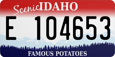 ID license plate E104653